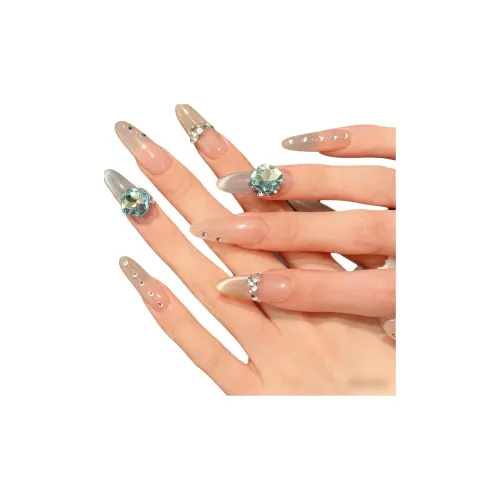 Yun Yue Joe Стекло Перо Весенний Летний Минималистский стиль Премиум Осветляющий False Nail Овал Телесный Градиентный Flashing