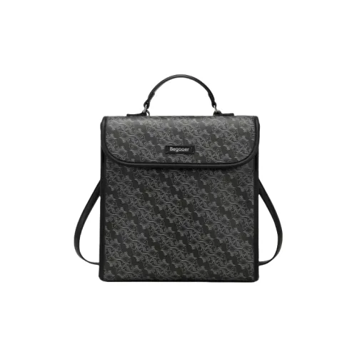 BEGOOER Кожа Рюкзак Стандартный Женский Вермильон Чернильный Черный