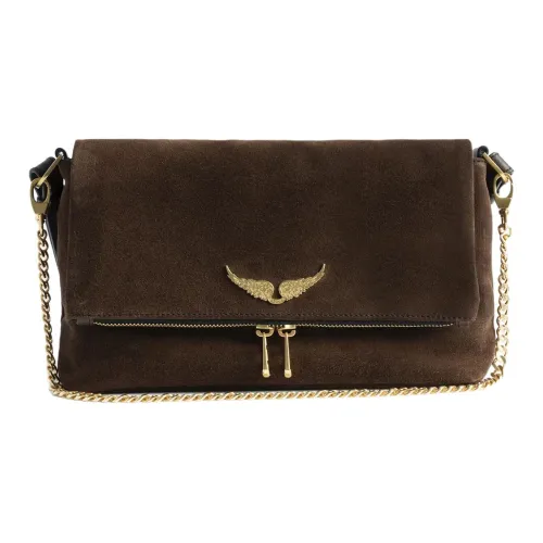 Zadig Voltaire Rocky Телячья кожа Сумка через плечо Женская Коричневая