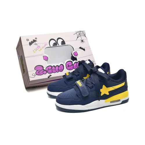 Z.SUO Амортизация Покрытие И Устойчивость к Износу Низкие Кроссовки для Скейтбординга Унисекс Синий Желтый