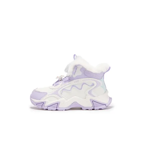 XTEP Флис с подкладкой противоскользящий устойчивый к истиранию утепленная обувь белый фиолетовый детский