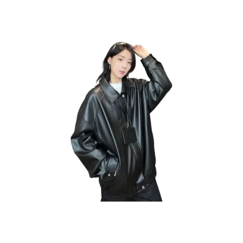 TUOFEI Черный Унисекс Кожаные куртки
