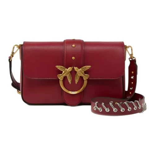 PINKO Love Bag Сумка из коровьей кожи на плечо Мини Женская Красная