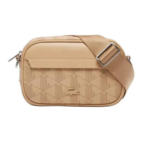 Сумка через плечо из ПВХ маленькая мужская бежевая