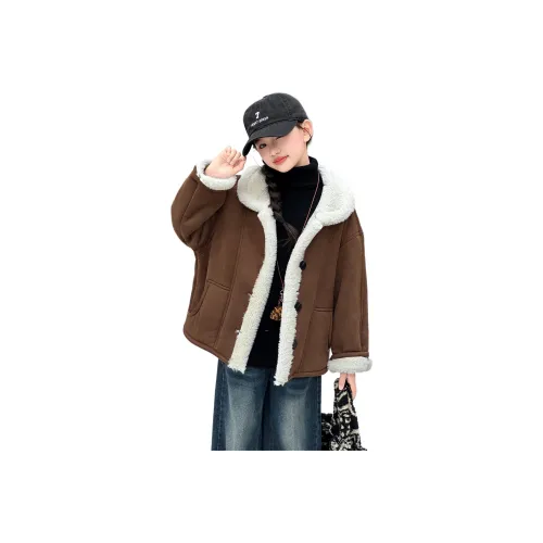 Yomi House Каштаново-кофейный Школьный возраст Натуральный и искусственный мех