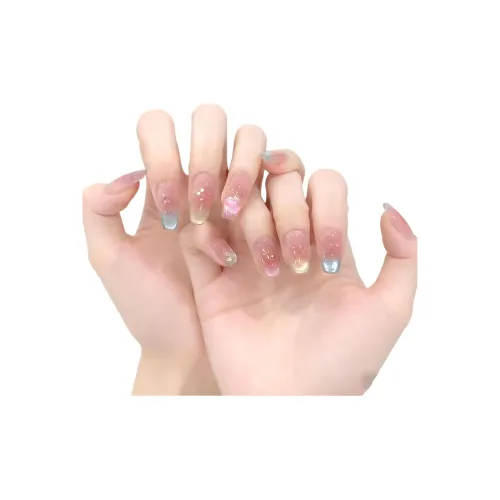 OUYUJI Ручной работы Готовый товар Съемный False Nail Средний LADDER Кожа Стиль Smudge Instagram