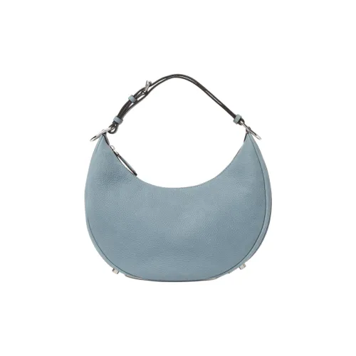 Fendi Fendigraphy Телячья кожа Хобо Сумка Плечевая Сумка Маленькая Женская Синяя