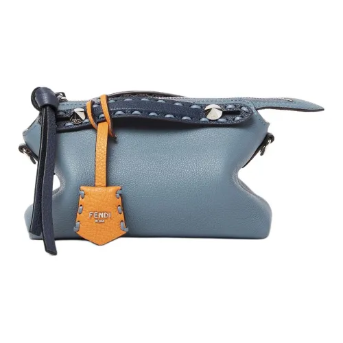 FENDI By The Way Collection Selleria Телячья кожа Через плечо Сумка Мини Женская Синий Оранжевый
