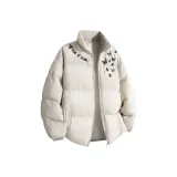 Белый хлопковый пуховик