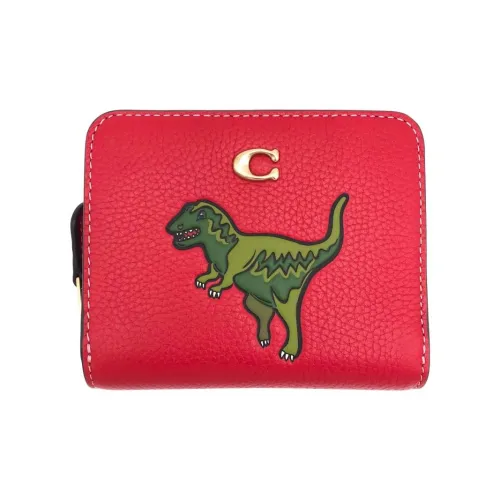 COACH Кошелек Billfold из кожаной ткани женский красный