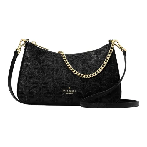 Kate Spade Flower Корова Кожа с Тканью Сумка через плечо Средняя Женская Черная