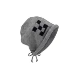 Серая клетка, свободная шапка-бини