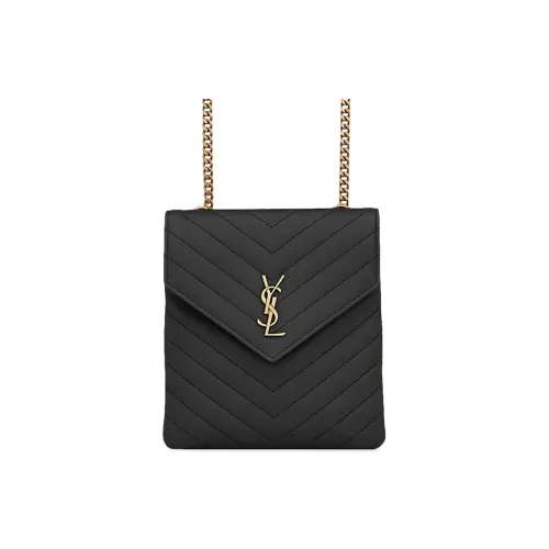 SAINT LAURENT Лоскутное шитье Овчина Сумка через плечо Женская Черная