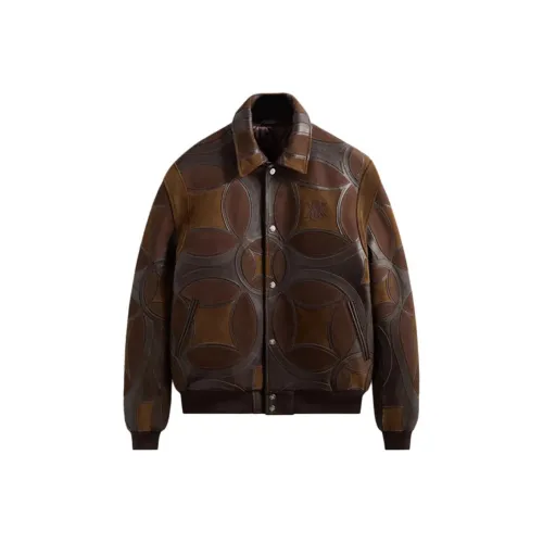 KITH FW25 Tile Аппликация Lamont Кожа Куртка Мужская