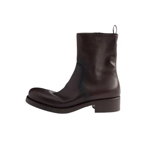 PRADA Ботильоны 4CM Женские Коричневый