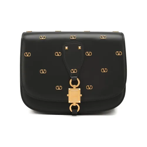 Valentino Телячья кожа Седло Сумка Сумка через плечо Стандартная Женская Черная
