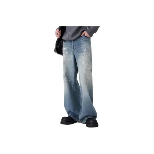 SLLAVIF Ice Blue Men's Jeans SLLAVIF Ледяные синие мужские джинсы