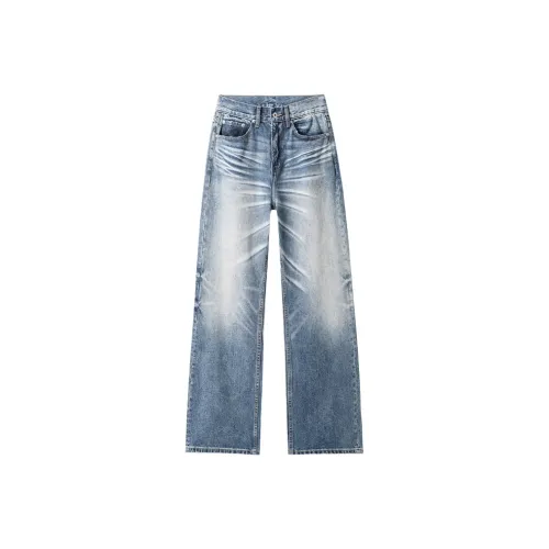 YINNIZHE Blue Unisex Jeans