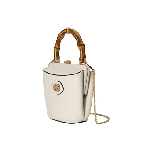GUCCI Бамбук Кожа Сумка Мини Женская Белая