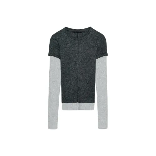 ZARA Зебра с принтом серые женские T-рубашки