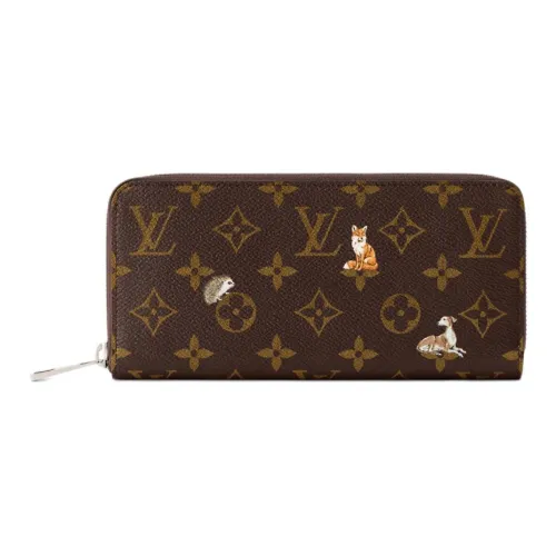 LOUIS VUITTON Zippy Monogram Forest Покрытый холст Кошелек Мужской Коричневый