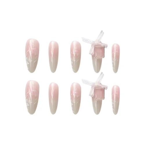 JIABITU Cherry Blossom ICE CUBE False Nail Long Pink Jump Color French 17mm JIABITU Вишневый цветок ICE CUBE False Nail Длинный Розовый Jump Цвет Французский 17мм
