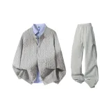 Светло-серые штаны с фотинией + серые штаны с фотинией