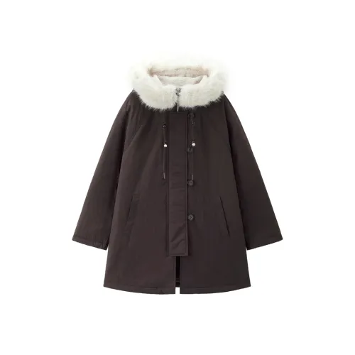 Giordano 07 Темно-фиолетовый Кофе Женские пуховики