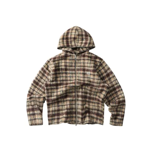 CoosRetro Желтый Коричневый Клетчатый Мужской Свитшот