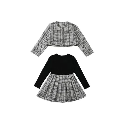 MILING Металлическая пряжа вдохновленная Chanel платья наборы повседневная спортивная одежда для детей