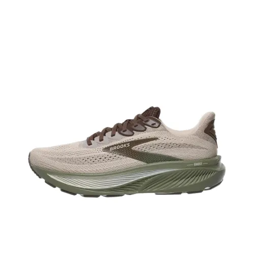 Brooks Ghost 17 Амортизация Дышащий Поддерживающий Легкая беговая обувь Мужская Коричневый Зеленый