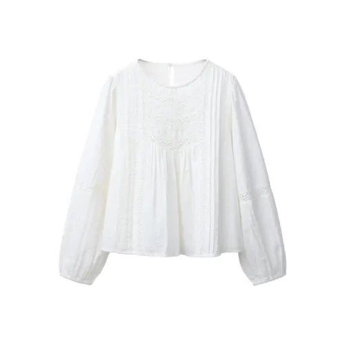 ZARA Вышитые узоры Рубашки Осенние Женские