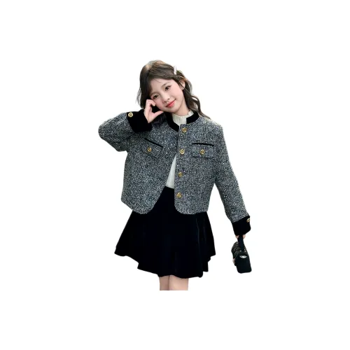 QIAONITONG Набор Черное Пальто + Черная Юбка Школьный Комплект Юбка-Куртка