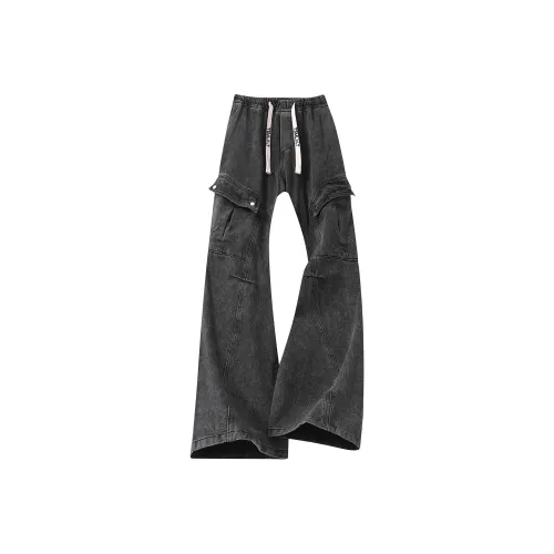 TSMLXLT Черный Серый Унисекс Карго Брюки