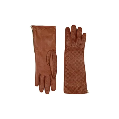 GUCCI Кожа Перчатки Женские Коричневый