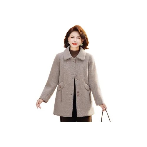 Shuhao Bai Флис Утепленный Хаки Женские Средний Aged Пожилой Топы