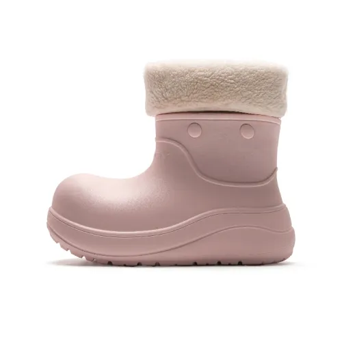 Mule Donkey визуально увеличивает рост противоскользящие короткие сноубутсы женские светло-розовый