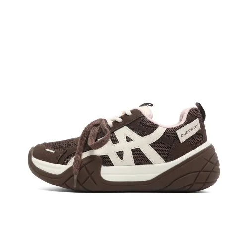 DEERWAY Противоскользящие Низкие Топы Повседневная Обувь Женская Коричневая