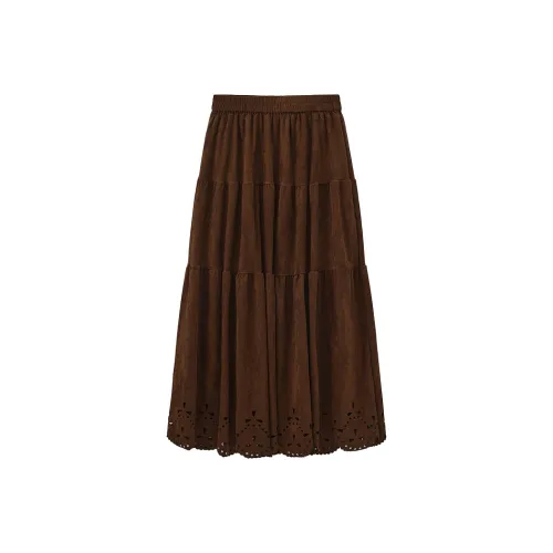 CUBIC Кофе Женские Повседневные Длинные Юбки