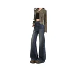 Винтажные синие стандартные брюки