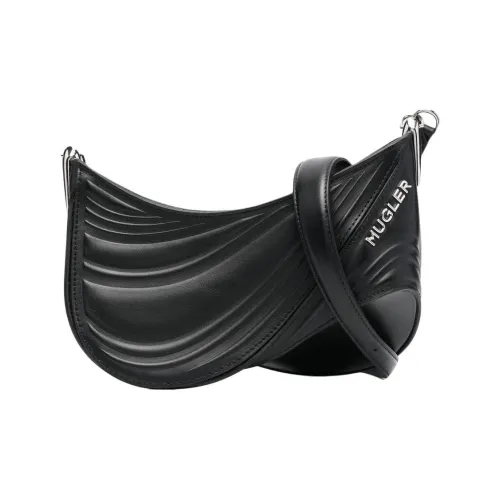 Mugler Телячья кожа Сумка через плечо Маленькая Женская Черная