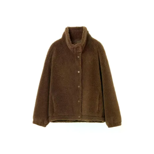 LANCY Темно-коричневые женские кожаные куртки