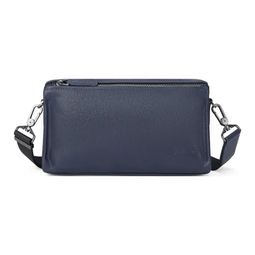 NAVIGARE Сумка через плечо из крупнозернистой текстуры коровьей кожи маленькая мужская черная кофейная синяя