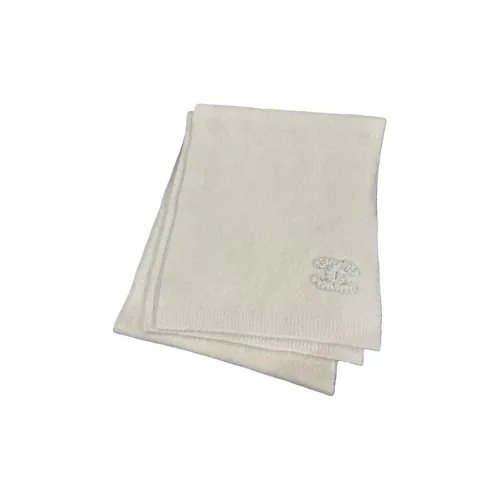 CHANEL Вязаные шарфы Унисекс Бежевый