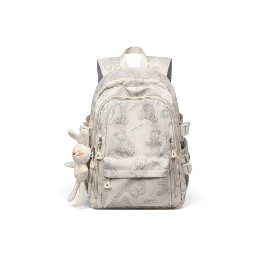 VINEY Ткань Рюкзак Женские Экрю Фиолетовый