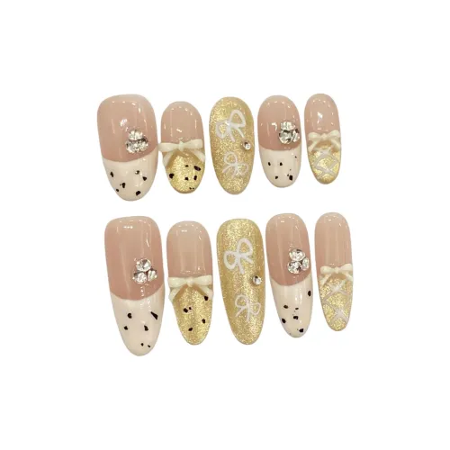 Rui Jin Сырная пена Осветляющий Премиум Sensation False Nail MID Длина Яркий цвет Однотонный Блестки 28 мм