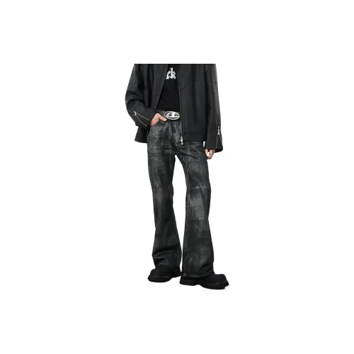 COOLALPACA Свободный крой буткат длина до пола джинсы унисекс