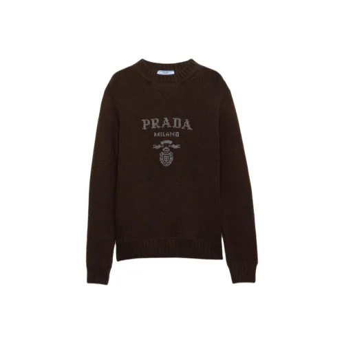 PRADA Темно-коричневые женские свитеры