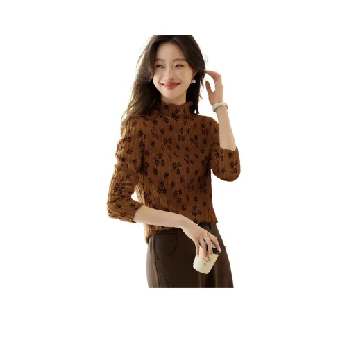 Mo Han Yi Mei Трикотаж Женский Карамель с Черным Цветком