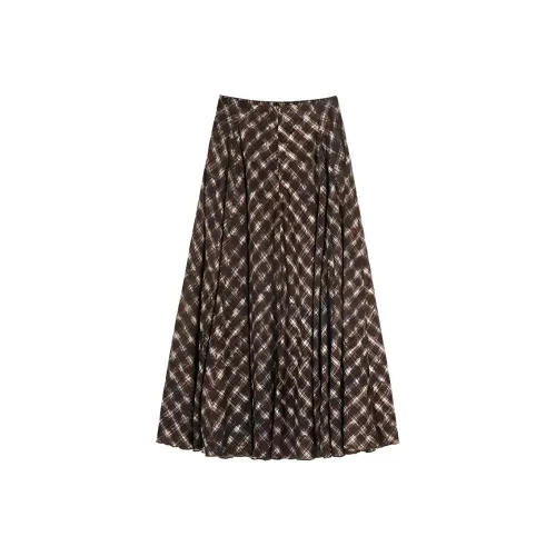 DITB Кофе Женские Повседневные Длинные Юбки